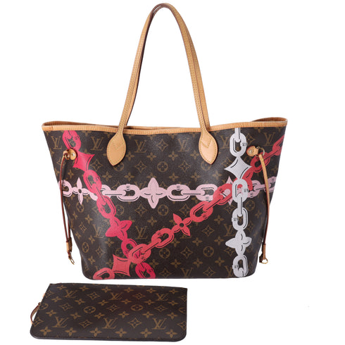 Louis Vuitton Neverfull MM Tote Monogram Bay Rose Ballerine Poppy